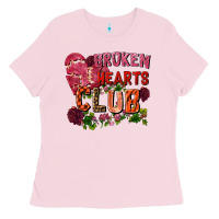 Bubblegum Pink broken heart club Ladies Tee - FaDigitalArtStudio