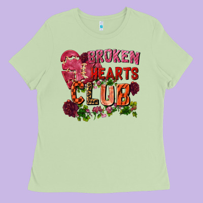 Broken Heart Club Ladies Tee Designed By Fadigitalartstudio