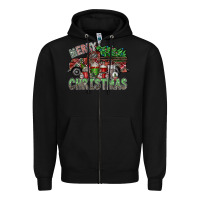 Black merry christmas Zipper Hoodie - SublimationCraftShop