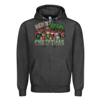 Charcoal Heather merry christmas Zipper Hoodie - SublimationCraftShop
