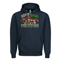 Navy merry christmas Zipper Hoodie - SublimationCraftShop