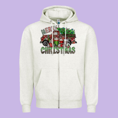 Merry Christmas Zipper Hoodie Designed By Sublimationcraftshop