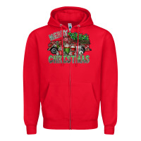 Red merry christmas Zipper Hoodie - SublimationCraftShop