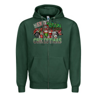 Sports Green merry christmas Zipper Hoodie - SublimationCraftShop