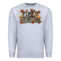 Heather Grey Cozy season Fall Premium Sweatshirt - NancyCooperArtShop