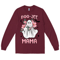 Burgundy boo jee mama Long Sleeve Tee - MaliasSmallBusiness