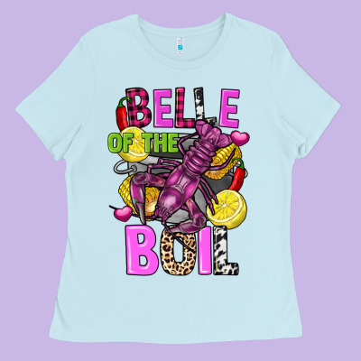 Belle Of The Boil Crawfish Ladies Tee Designed By Fadigitalartstudio