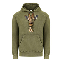 Vintage Olive giraffe head Vintage Hoodie - LillyAllenDesigns