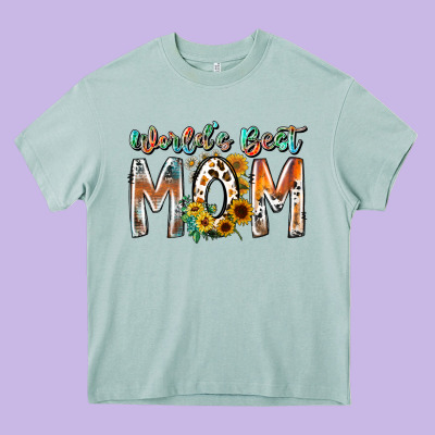 World Is Best Mom Heavy Core Tee Designed By Racoondesign