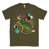 Army Green party t rex Classic Tee - MaliasSmallBusiness