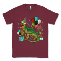 Burgundy party t rex Classic Tee - MaliasSmallBusiness