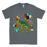 Charcoal Heather party t rex Classic Tee - MaliasSmallBusiness