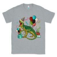 Heather Grey party t rex Classic Tee - MaliasSmallBusiness
