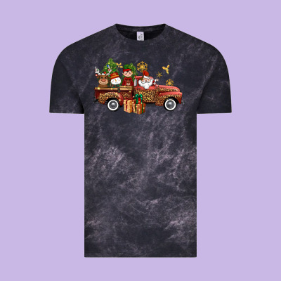 Christmas Truck Elf Santa Snowman Reindeer Vintage Tee Designed By Nancycooperartshop