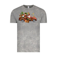 Cloud Rock Christmas Truck Elf Santa snowman reindeer Vintage Tee - NancyCooperArtShop