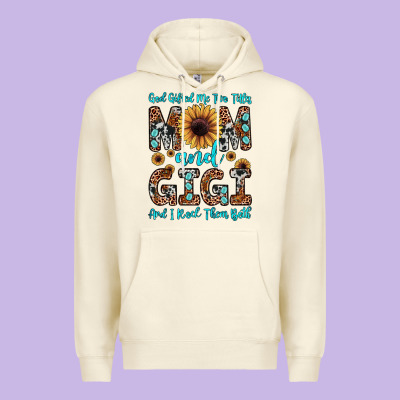 God Gifted Me Two Titles Mom And Gigi  And I Rock Them Both Premium Hoodie Designed By Jahusdesignshop
