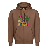 Chestnut ,mexican sombrero guitar rose cactus Zipper Hoodie - Artiststas