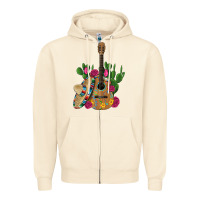 Sandshell ,mexican sombrero guitar rose cactus Zipper Hoodie - Artiststas