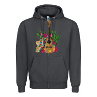 Smoke ,mexican sombrero guitar rose cactus Zipper Hoodie - Artiststas