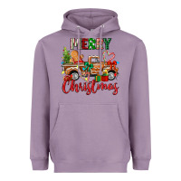 Lavender merry christmas gingerbread truck Heavyweight Hoodie - texasbilliewilder