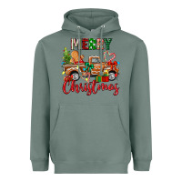 Merry Christmas Gingerbread Truck Heavyweight Hoodie | Teevron