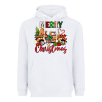 White merry christmas gingerbread truck Heavyweight Hoodie - texasbilliewilder