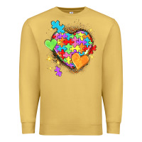 Antique Gold Autism hearts Premium Sweatshirt - NancyCooperArtShop