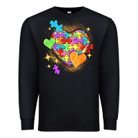 Black Autism hearts Premium Sweatshirt - NancyCooperArtShop