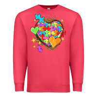 Cardinal Autism hearts Premium Sweatshirt - NancyCooperArtShop