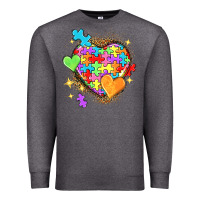 Charcoal Heather Autism hearts Premium Sweatshirt - NancyCooperArtShop