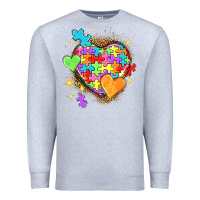 Heather Grey Autism hearts Premium Sweatshirt - NancyCooperArtShop