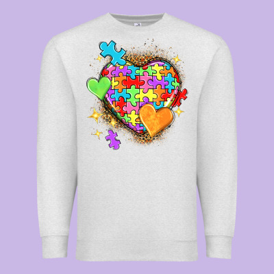 Autism Hearts Premium Sweatshirt Designed By Nancycooperartshop