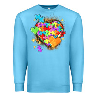 Ocean Blue Autism hearts Premium Sweatshirt - NancyCooperArtShop