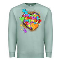 Seafoam Autism hearts Premium Sweatshirt - NancyCooperArtShop