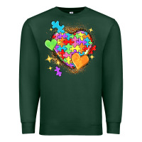 Sports Green Autism hearts Premium Sweatshirt - NancyCooperArtShop