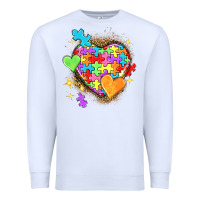 White Autism hearts Premium Sweatshirt - NancyCooperArtShop