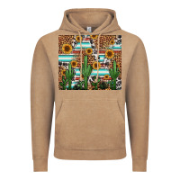 Vintage Coffee western cactus and sunflowers Vintage Hoodie - Jasminsmagicworld