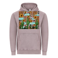 Vintage Zinc western cactus and sunflowers Vintage Hoodie - Jasminsmagicworld