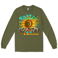 Army Green raised on country  sunshine Long Sleeve Tee - NancyCooperArtShop