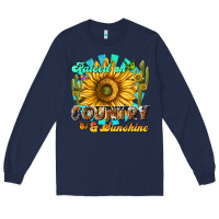 Navy raised on country  sunshine Long Sleeve Tee - NancyCooperArtShop