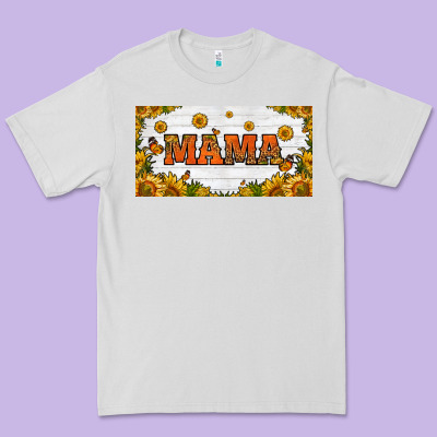 Sunflowers And Butterflies Mama License Plate Premium Tee Designed By Hra Design Shop