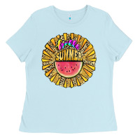 Baby Blue hello summer Ladies Tee - JahusDesignShop