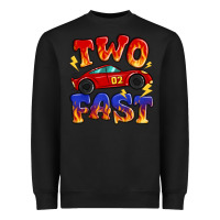 Black two fast boys birthday racing car Heavyweight Sweatshirt - MaliasSmallBusiness
