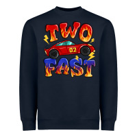 Navy two fast boys birthday racing car Heavyweight Sweatshirt - MaliasSmallBusiness