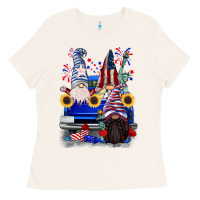 Bone 4th of July gnomes truck Ladies Tee - CowGirlArtShop