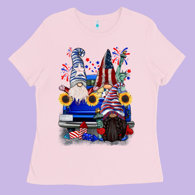 4th Of July Gnomes Truck Ladies Tee Designed By Cowgirlartshop