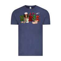 Vintage Denim Christmas Nurse Vintage Tee - NancyCooperArtShop
