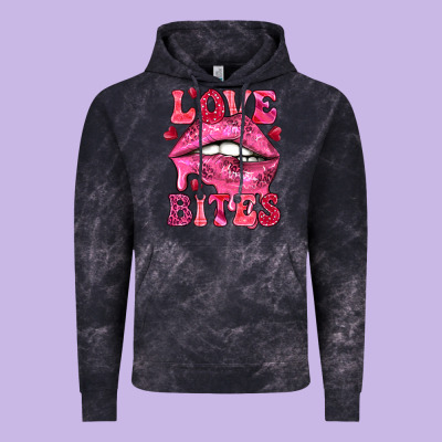Love Bites Vintage Hoodie Designed By Nancycooperartshop