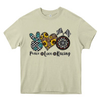 Mossy peace love racing Heavy Core Tee - CowhideDigitalArt