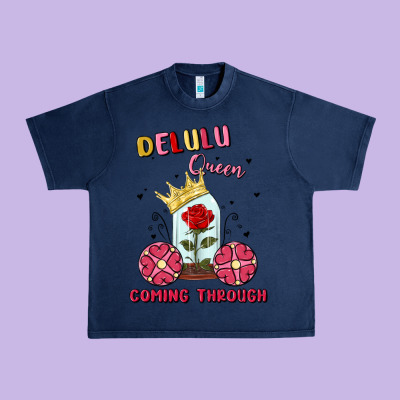 Delulu Queen Coming Through Urban Heavy Tee Designed By Maliassmallbusiness